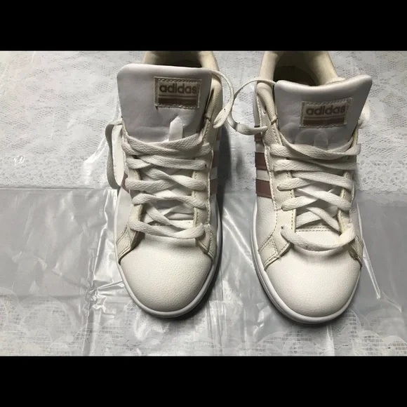 adidas Women's Sneakers in White and Pink - Picture 8 of 8